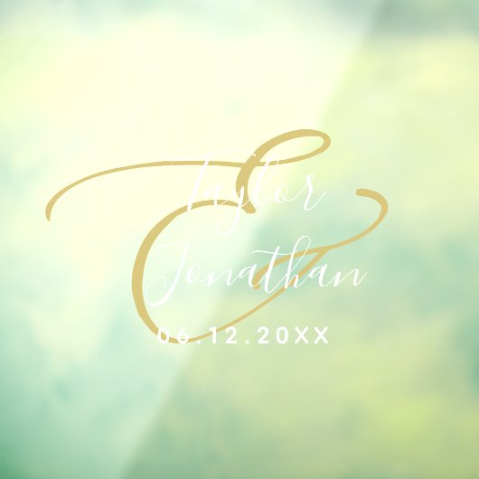 Luxury White & Gold Minimal Classy Custom Wedding Raamsticker (Vel 3)