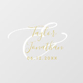 Luxury White & Gold Minimal Classy Custom Wedding Raamsticker (Vel)