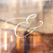 Luxury White & Gold Minimal Classy Custom Wedding Raamsticker (Vel 2)