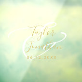 Luxury White & Gold Minimal Classy Custom Wedding Raamsticker (Vel 3)