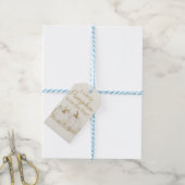 Luxury White & Gold Pumpkin Baby Shower Napkin Cadeaulabel (Met Touw)