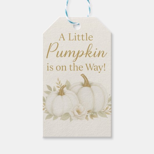 Luxury White & Gold Pumpkin Baby Shower Napkin Cadeaulabel (Voorkant)