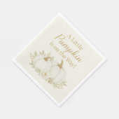 Luxury White & Gold Pumpkin Baby Shower Napkin Servet (Hoek)