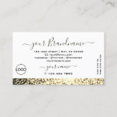 Luxury White Gold Sparking Glitter Diamonds Logo Visitekaartje (Achterkant)
