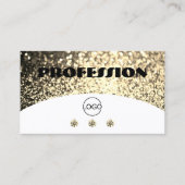 Luxury White Gold Sparking Glitter Diamonds Logo Visitekaartje (Voorkant)