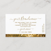 Luxury White Gold Sparkle Glitter Stylish Shimmery Visitekaartje (Achterkant)