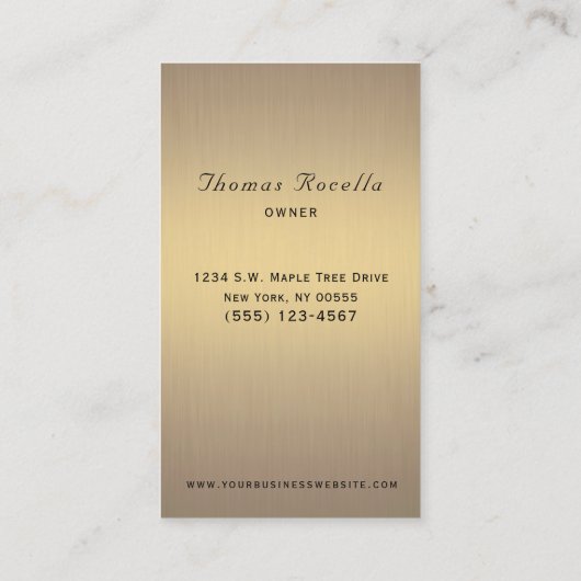 Luxury White Gold Wine Glass Vineyard Winery Visitekaartje (Achterkant)