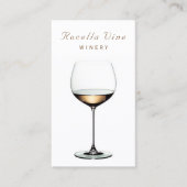 Luxury White Gold Wine Glass Vineyard Winery Visitekaartje (Voorkant)