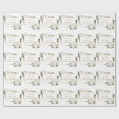 Luxury White Imperial Lilies Roos Baby shower Cadeaupapier (Vlak)