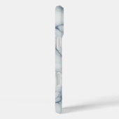 Luxury White Marble Case - Elegant Blue & Grey  (Achterkant / Rechts)