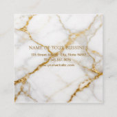 Luxury White Marble Gold Monogram Real Estate  Afsprakenkaartje (Achterkant)