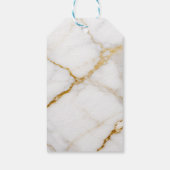 Luxury White Marble Gold Monogram Real Estate Cadeaulabel (Achterkant)