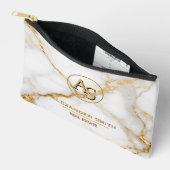 Luxury White Marble Gold Monogram Real Estate  Etui (Open)