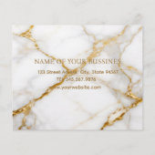 Luxury White Marble Gold Monogram Real Estate  Flyer (Achterkant)