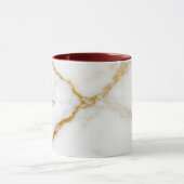 Luxury White Marble Gold Monogram Real Estate Mok (Midden)
