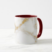 Luxury White Marble Gold Monogram Real Estate Mok (Voorkant rechts)