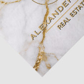 Luxury White Marble Gold Monogram Real Estate  Tissuepapier (Detail)