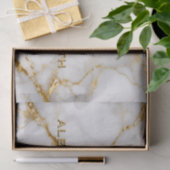 Luxury White Marble Gold Monogram Real Estate  Tissuepapier (Geschenk)