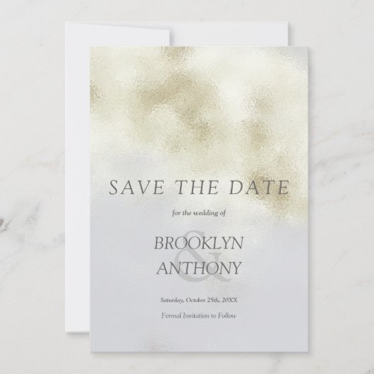 Luxury White Opal Save The Date (Voorkant)