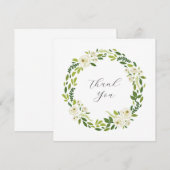 Luxury White Rose Floral Frame  Bedankkaart (Voorkant / Achterkant)