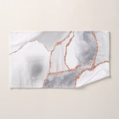 Luxury White Rose Gold Agate Geode Glitter Bad Handdoek (Handdoek)