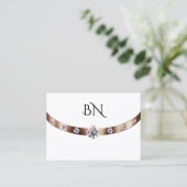 Luxury White Rose Gold met monogram en diamanten Visitekaartje (Staand voorkant)