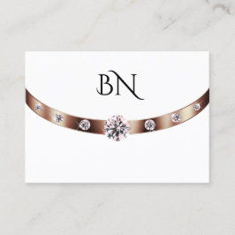 Luxury White Rose Gold met monogram en diamanten Visitekaartje