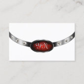 Luxury White Silver Red Marble Faux Rhinestones Visitekaartje (Voorkant)