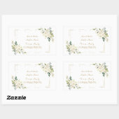 Luxury White Wild Rozen First Heilige Communie Rechthoekige Sticker (Vel)