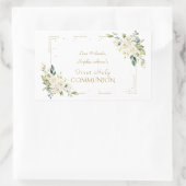 Luxury White Wild Rozen First Heilige Communie Rechthoekige Sticker (Tas)