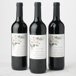 Luxury White Wild Rozen Retirement Celebration Wijn Etiket
