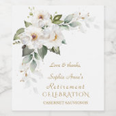 Luxury White Wild Rozen Retirement Celebration Wijn Etiket (Enkel label)