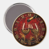 Luxury Wine Glasses & Gold Leopard Print Magneet (Voorkant / Achterkant)
