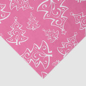Luxury Winter Pink en witte kerstbomen Tissuepapier (Detail)