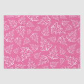 Luxury Winter Pink en witte kerstbomen Tissuepapier (Voorkant)