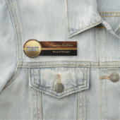 Luxury Wood Black Gold Name Tag (In situ)