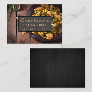 Luxury Wood Design Dinner Food Bord Chef Catering Visitekaartje