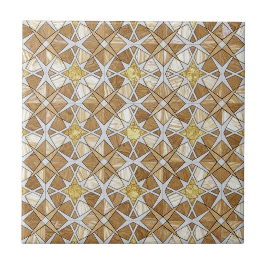 Luxury Zellige Moroccan Mosaic Pattern Beige Cream Tegeltje (Voorkant)