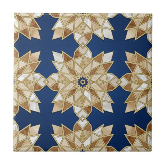 Luxury Zellige Moroccan Mosaic Seamless Pattern  Tegeltje (Voorkant)