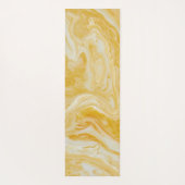 Luxury Zen Yellow White Marble (dubbelzijdig) Yogamat (Achterkant)