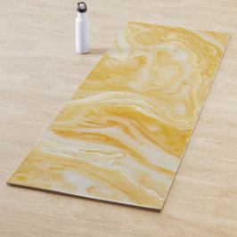 Luxury Zen Yellow White Marble (dubbelzijdig) Yogamat