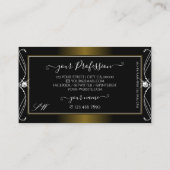 Luxury  zwarte gouden Initialen voor juwelen Visitekaartje (Achterkant)