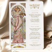 Luxus Menu Wedding Art Nouveau door Mucha Kaart