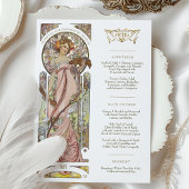 Luxus Menu Wedding Art Nouveau door Mucha Kaart