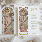 Luxus Menu Wedding Art Nouveau door Mucha Kaart