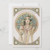 Luxus Wedding Kaart Art Nouveau door Mucha (Achterkant)
