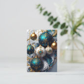 Luxus Weihnachtskugeln Blau Gold Ornament Informatiekaartje (Staand voorkant)