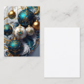 Luxus Weihnachtskugeln Blau Gold Ornament Informatiekaartje (Voorkant / Achterkant)