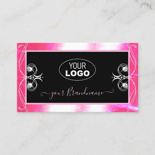 Luxuy Black Pink Sparkle Jewels Ornamenten Voeg Lo Visitekaartje (Voorkant)
