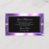 Luxuy  zwarte Paarse sparkle jewels vierkant Visitekaartje (Achterkant)